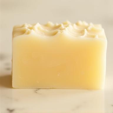 Handmade soap bar infused with moisturizing oils, suitable for hydrating dry skin.